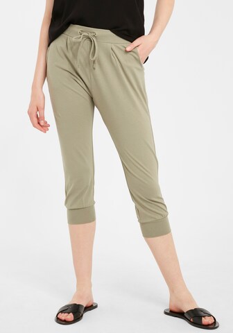 Tapered Pantaloni con pieghe 'Pandina' di b.young in verde: frontale
