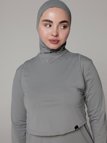 Invisible Maillot de bain 'Hijab' SIYA Swimwear en gris : devant