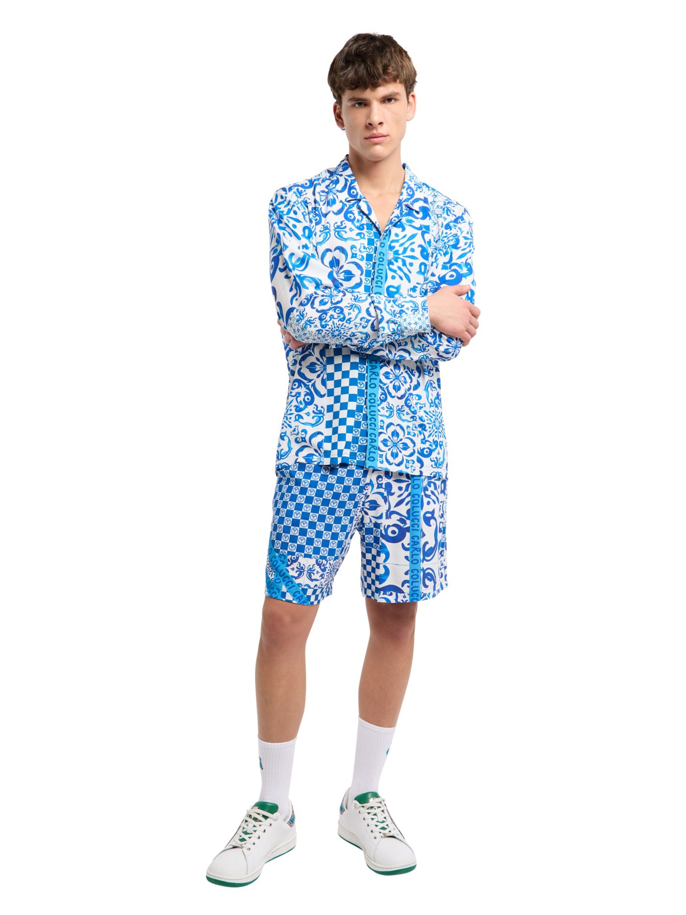 Carlo Colucci Comfort fit Button Up Shirt 'Fedrigo' in Blue