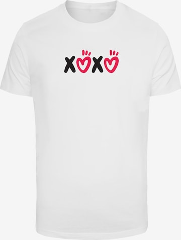 Maglietta 'Valentines Day - Xoxo' di Merchcode in bianco: frontale