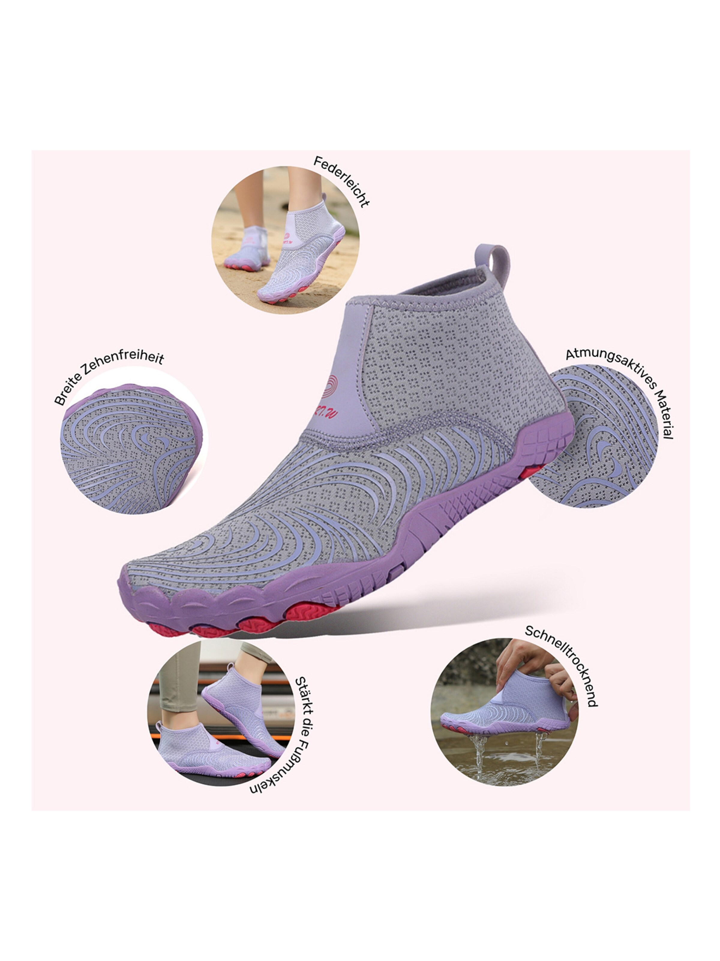 DOTALES Sneaker low 'DOTALES - GripStep Barfußschuhe'‌‌‌‌‌‌ in Lila