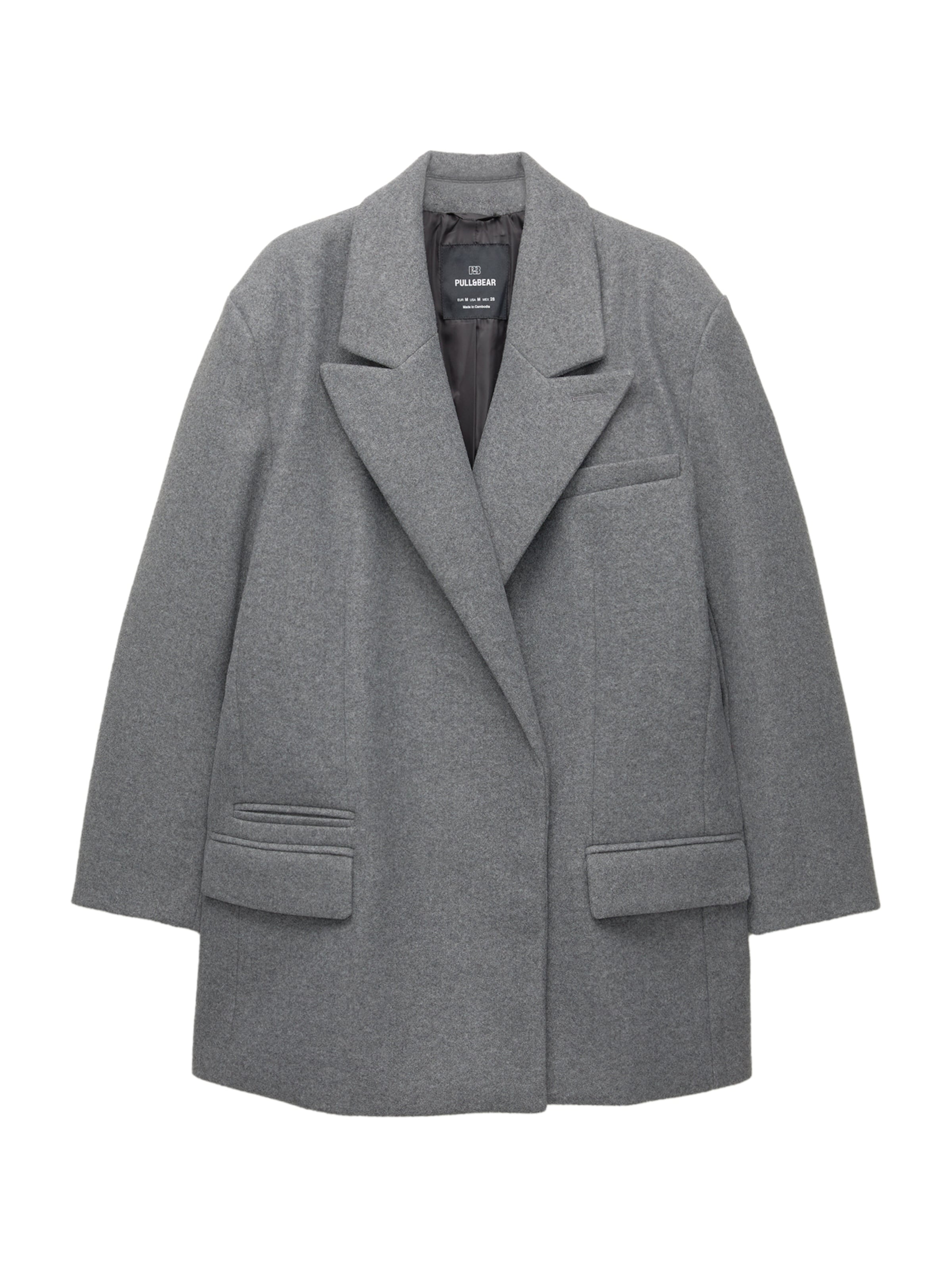 Pull&Bear Mantel in graumeliert, Produktansicht