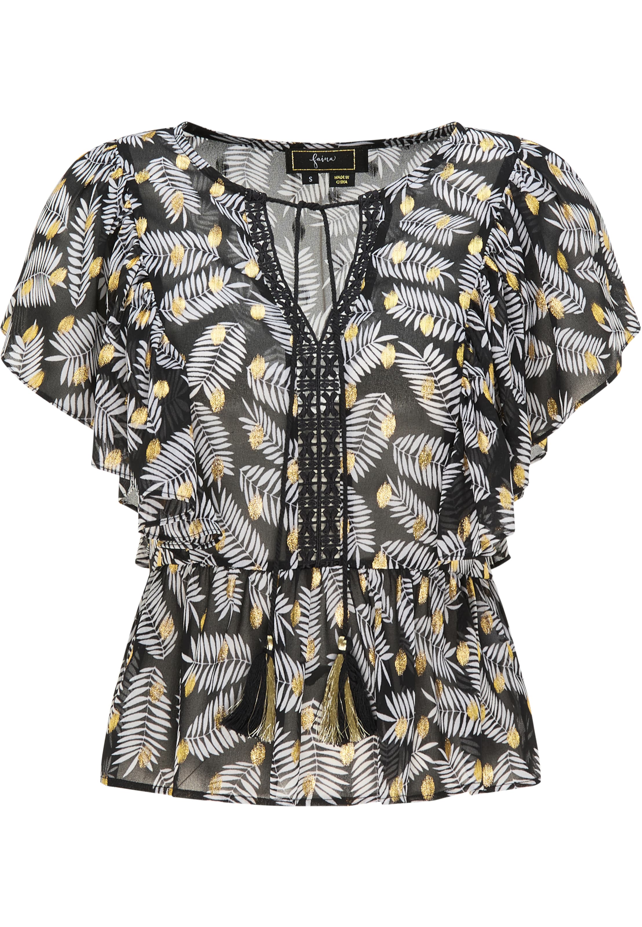 faina Μπλούζα σε μαύρο: μπροστά