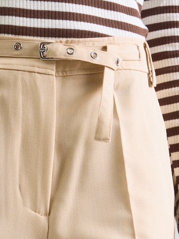 ABOUT YOU Wide leg Pressveckad byxa 'Antonina' i beige