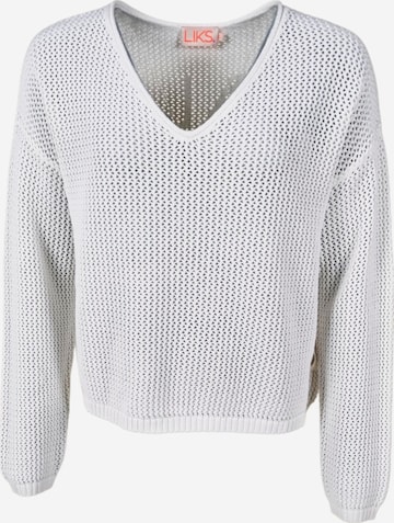 LIKS. Munich Sweater 'Strickpullover aus Baumwolle mit Lochmuster - Alina' in White: front