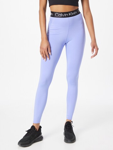 Calvin Klein Sport Skinny Workout Pants in Purple: front