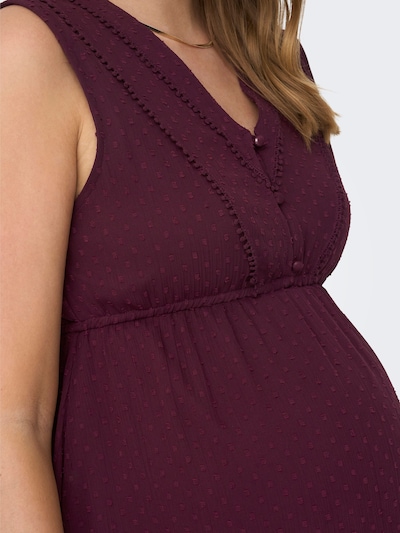 Only Maternity Jurk 'Mama ' in de kleur Bordeaux, Productweergave