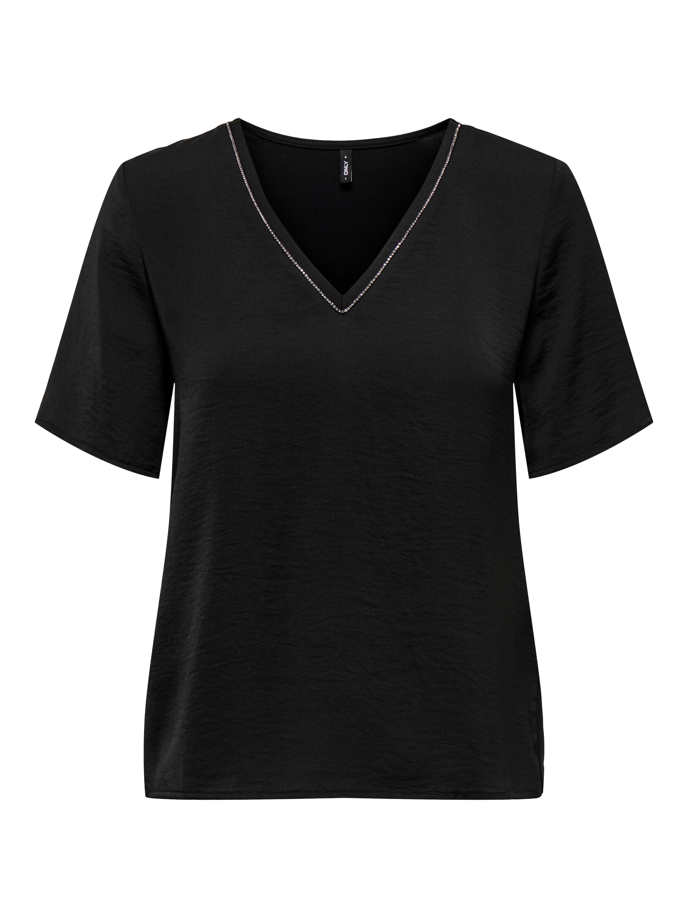 ONLY - Camiseta 'ONLAva' en negro: frente