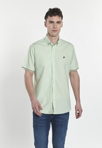 DENIM CULTURE - Ajuste regular Camisa 'GUIDO' en verde: frente