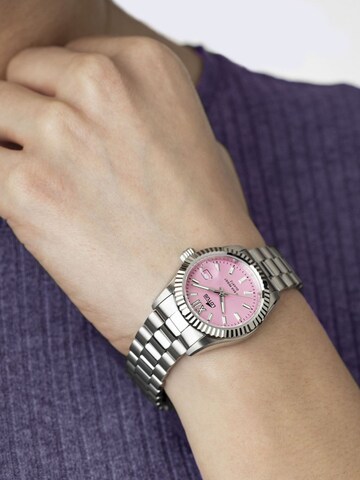 Montre à affichage analogique Lotus en rose : devant