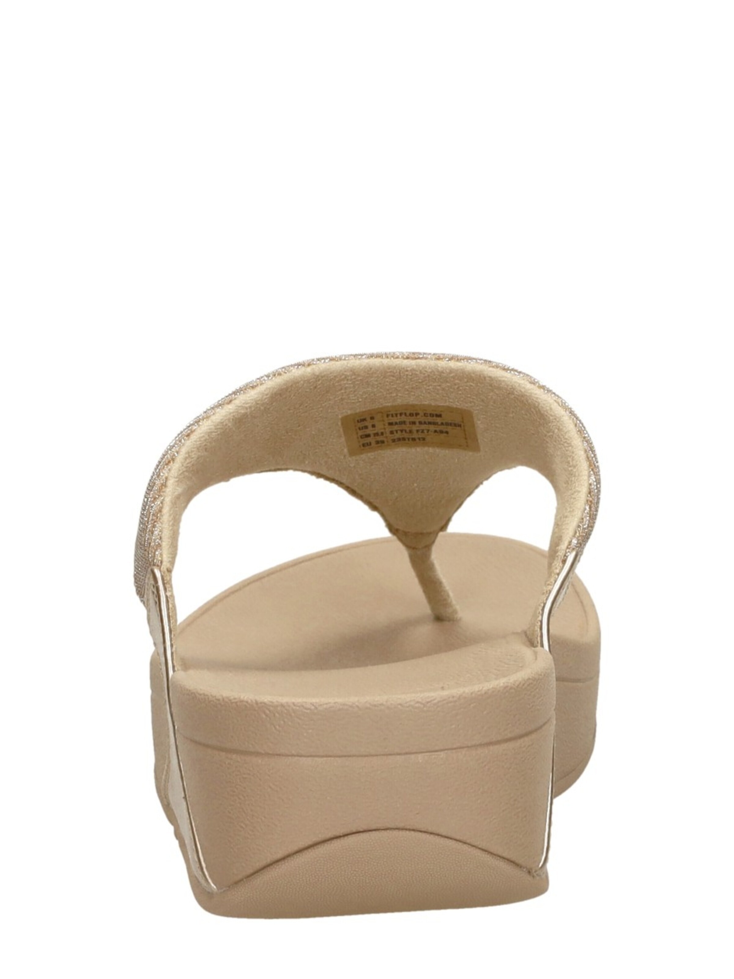 FitFlop Slipper 'Lulu Shimmerlux Toe - Post Sandals' in Beige