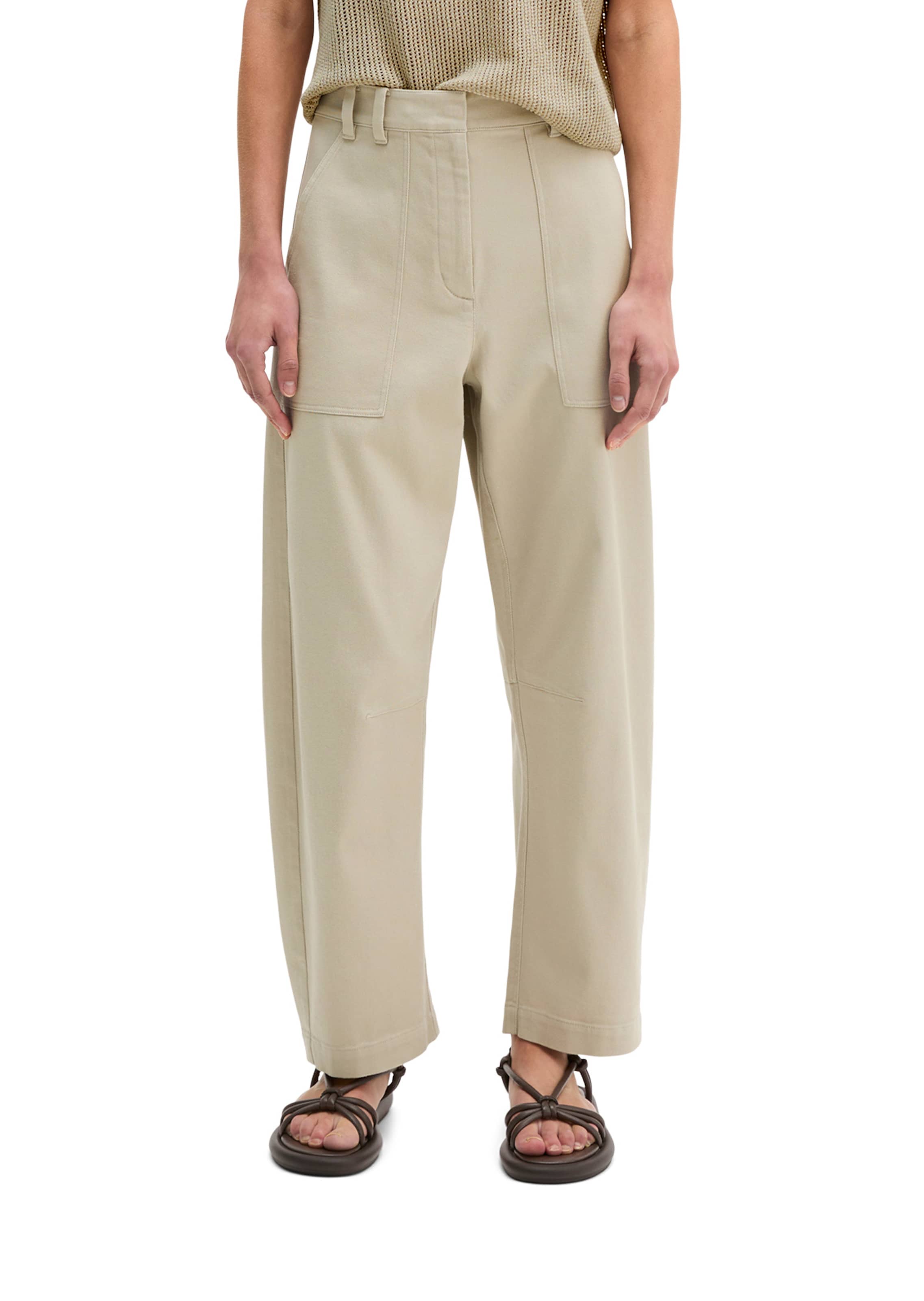 Barrel Pantalon Marc O'Polo en beige : devant