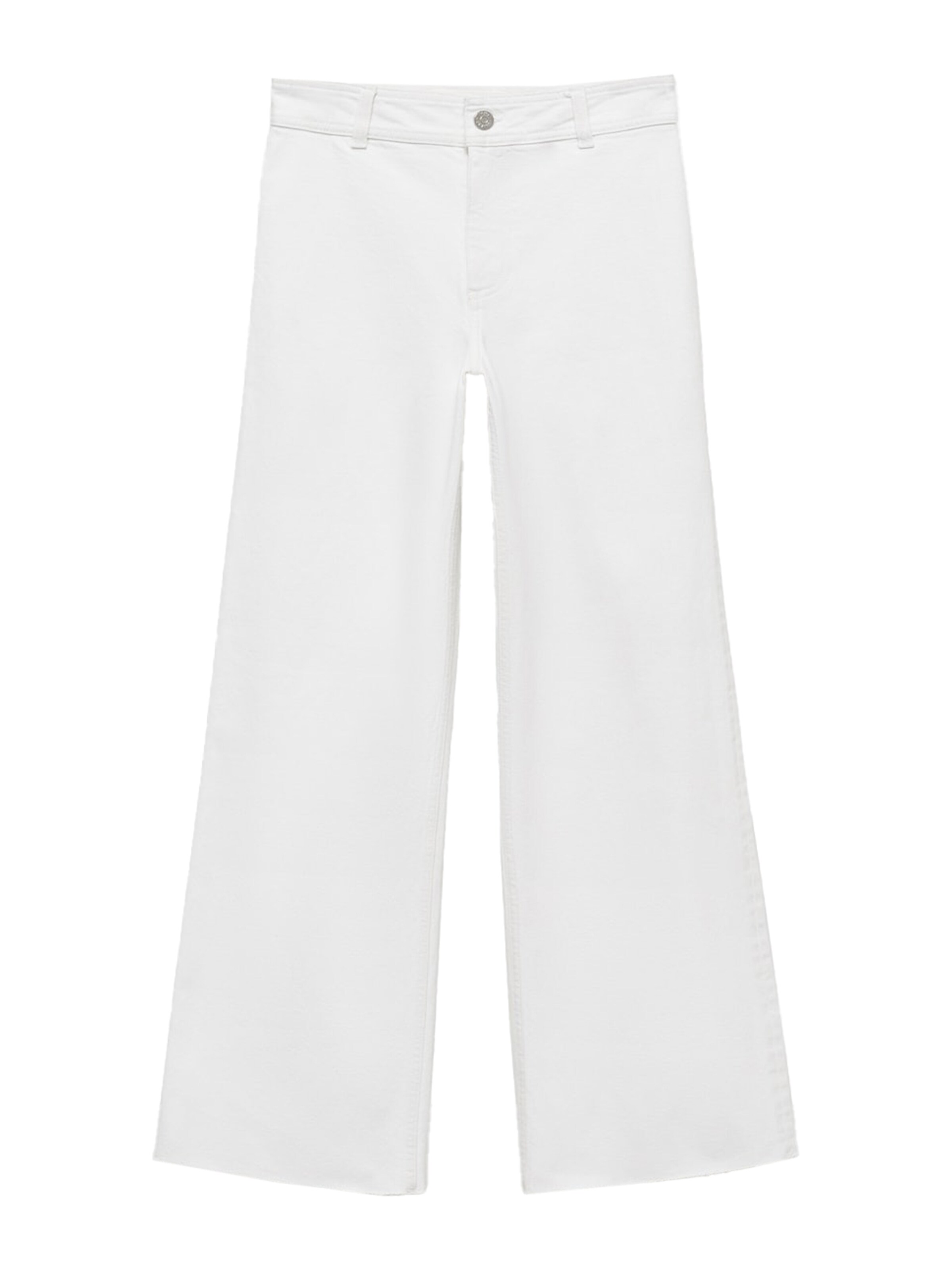 MANGO Szeroka nogawka Jeansy 'CATHERIN' w kolorze biały: przód