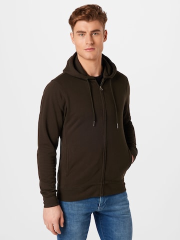 Petrol Industries Zip-Up Hoodie 'Essential' in Green: front