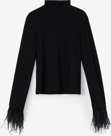 Body a camicia 'Feather Detailed Body' di Touché Privé in nero: frontale