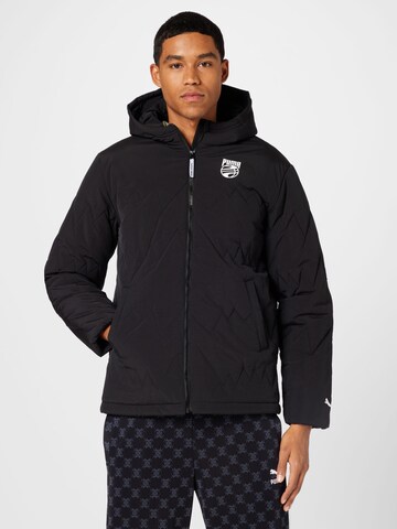 PUMA Athletic Jacket in Black: front