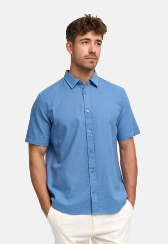 INDICODE JEANS Comfort fit Overhemd 'Ceppo' in Blauw: voorkant