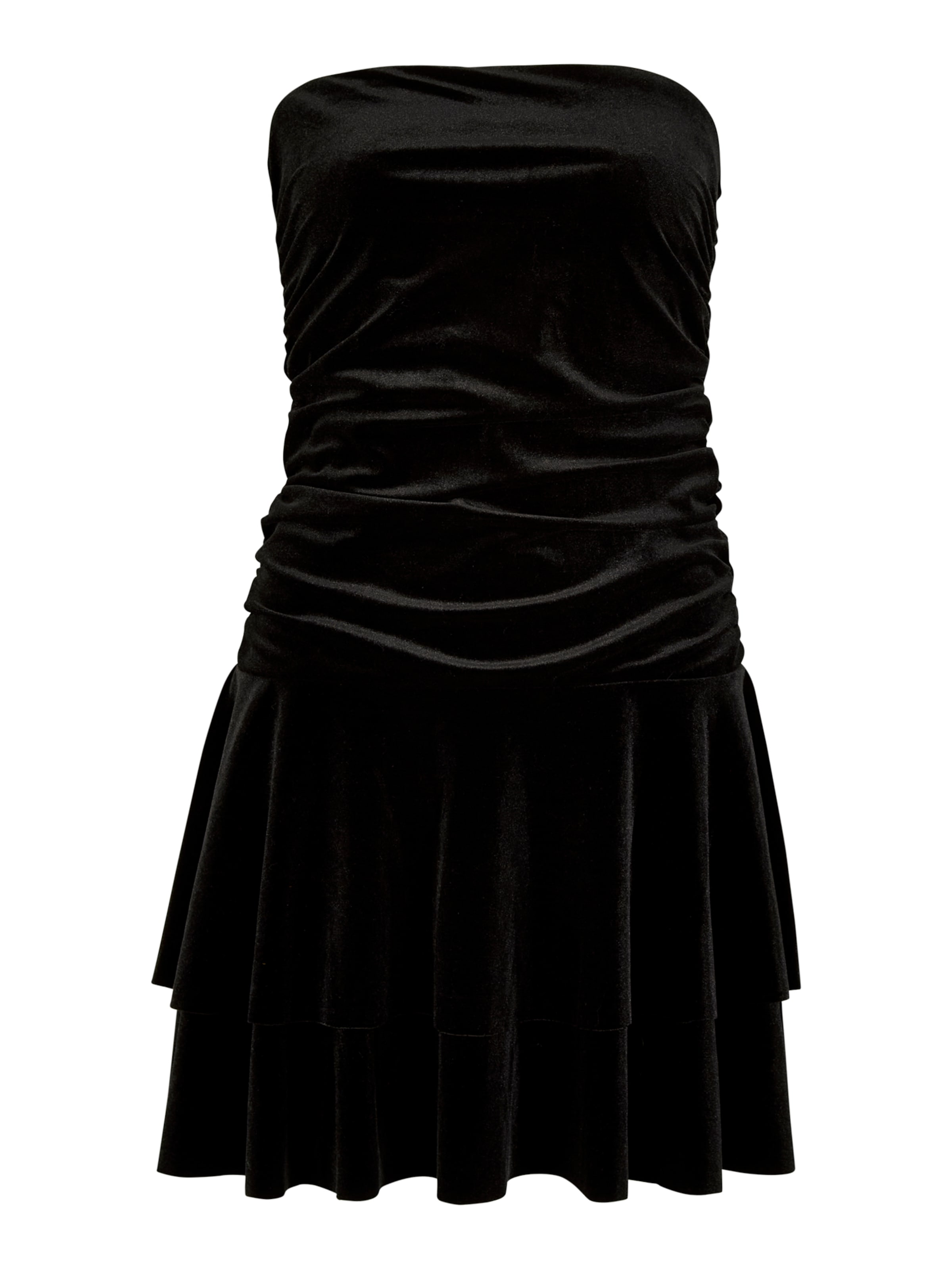 Apricot Velvet Bandeau Mini Dress ' ' in Schwarz: Vorderseite