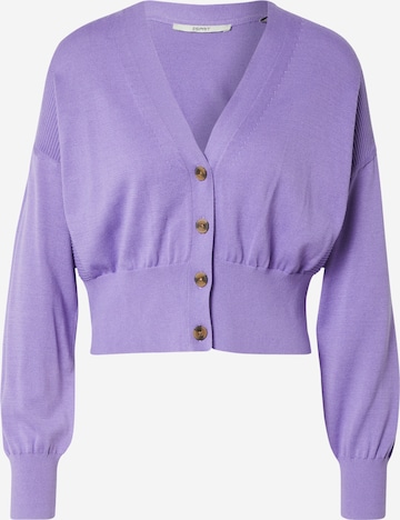 ESPRIT Knit Cardigan in Purple: front