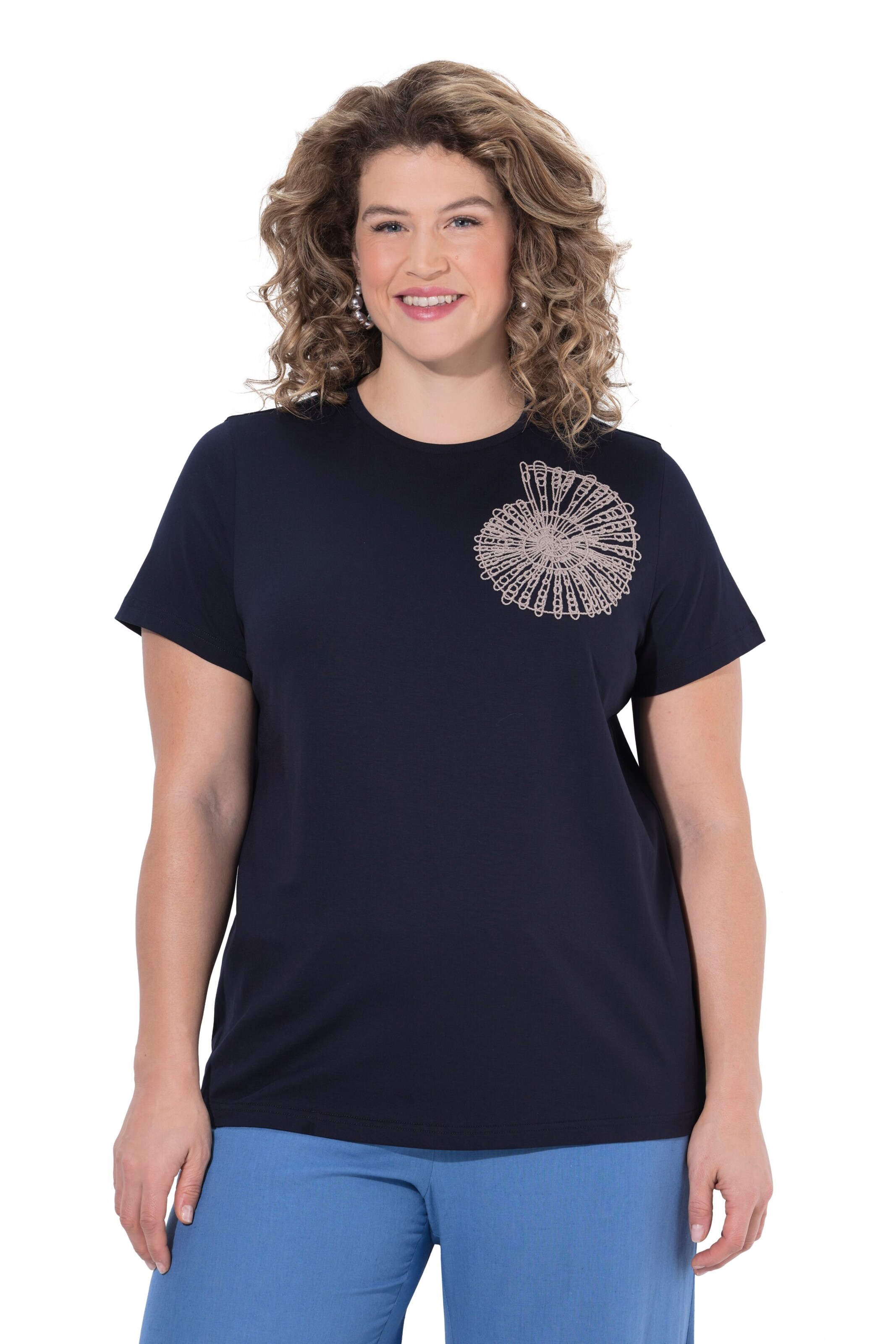 Ulla Popken T-Shirt in Blau: Vorderseite