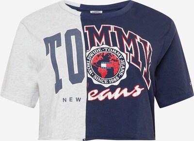 Tommy Jeans Curve Majica u mornarsko plava / siva melange / crvena / bijela, Pregled proizvoda