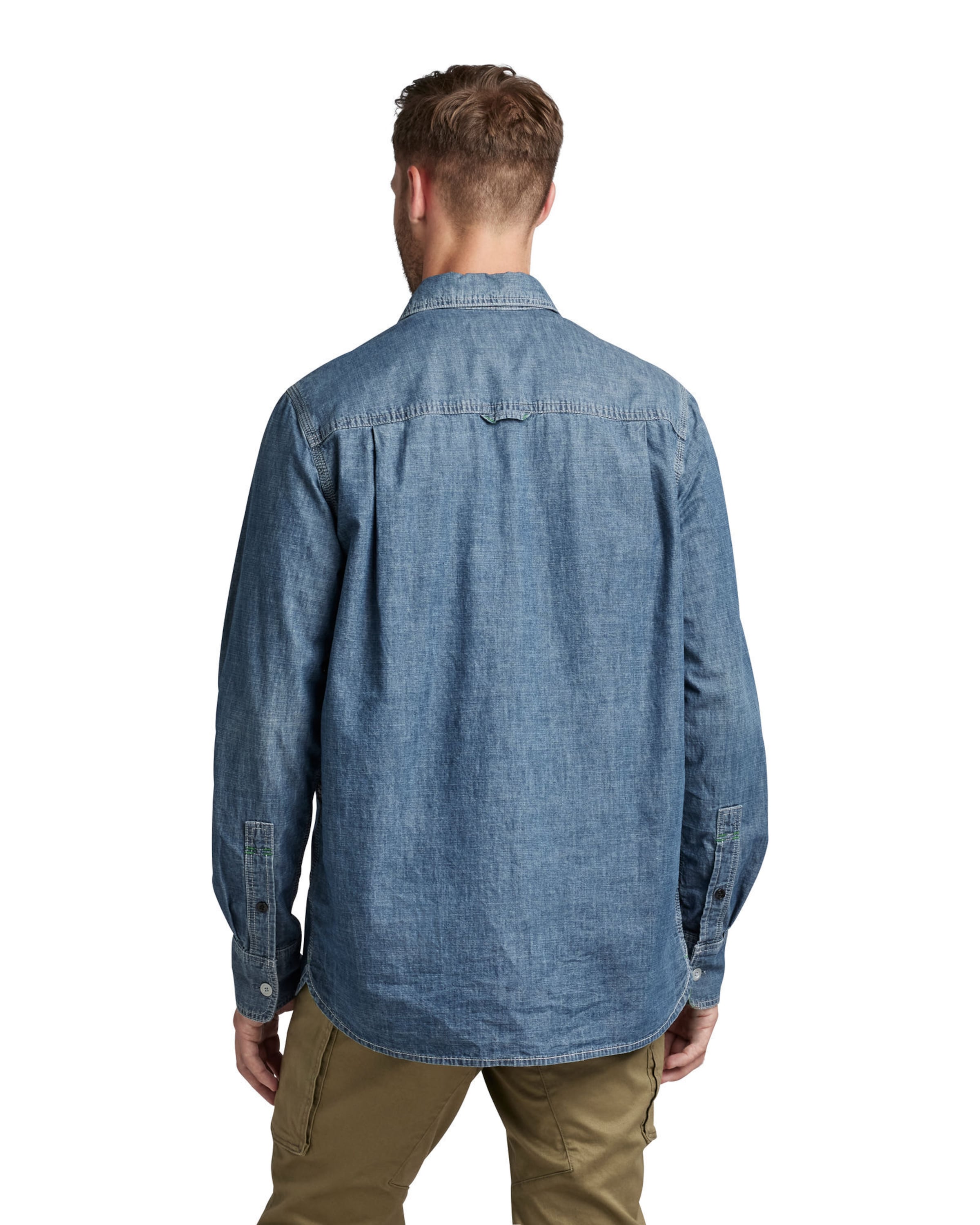 G-STAR Rovný strih Košeľa 'Nimes' - Modrá