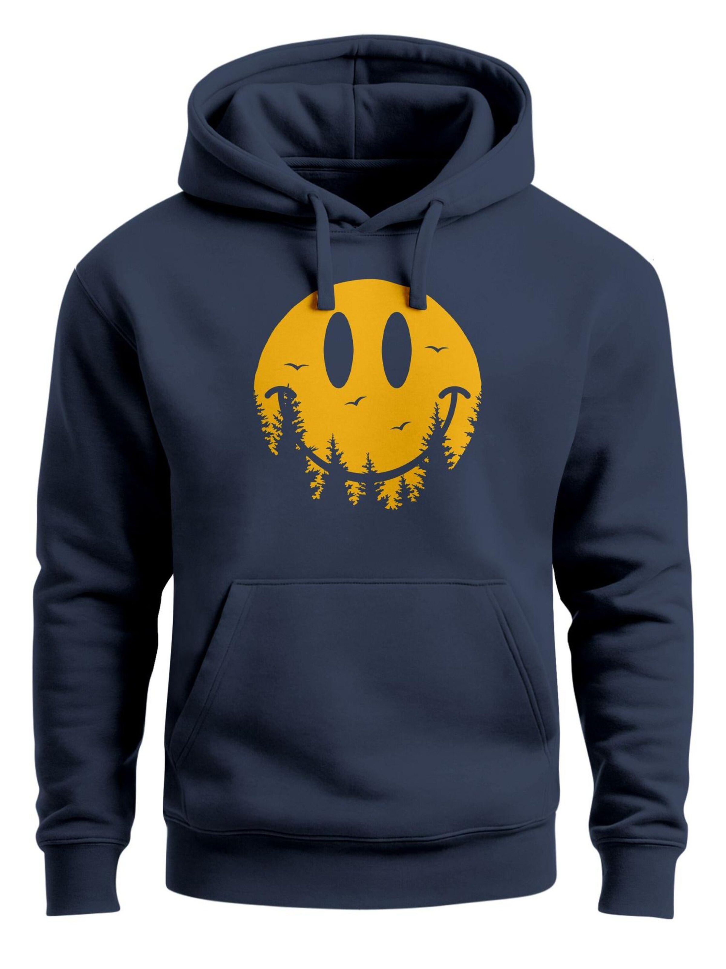 Neverless Sweatshirt 'Smile Forest' in Blue: front