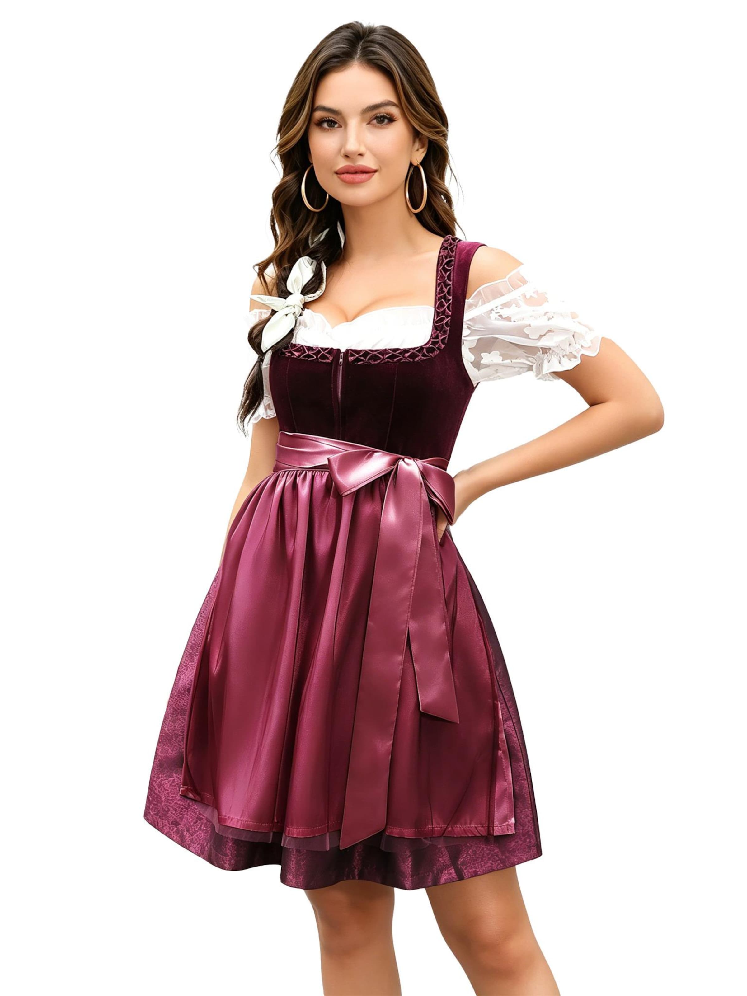 KoJooin Dirndl‌‌‌‌‌‌‌‌‌ in Rot: Vorderseite