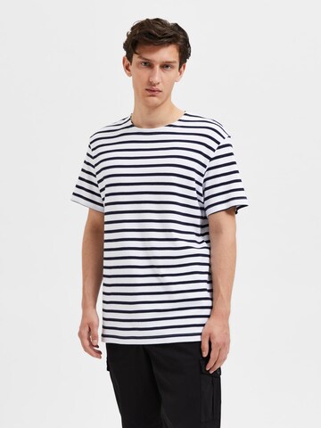 SELECTED HOMME T-shirt 'Briac' i vit: framsida