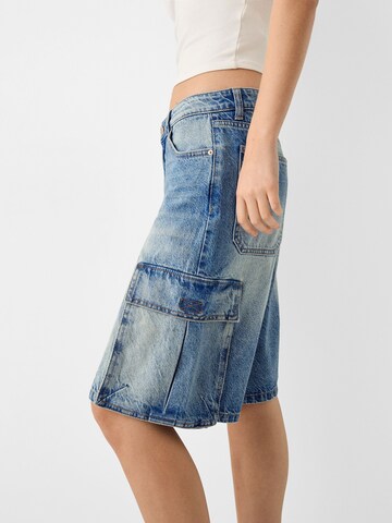 Bershka Loosefit Cargojeans in Blauw