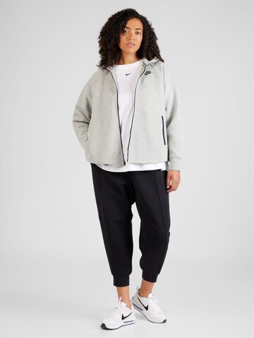 Nike Sportswear Athletic Zip-Up Hoodie in Grey