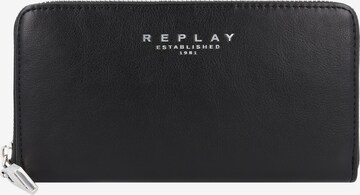 REPLAY Wallet in Black: front