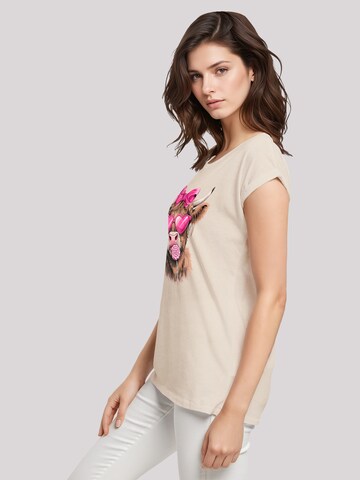 F4NT4STIC Shirt 'Highland Cow Valentinstag Sonnenbrille' in Beige