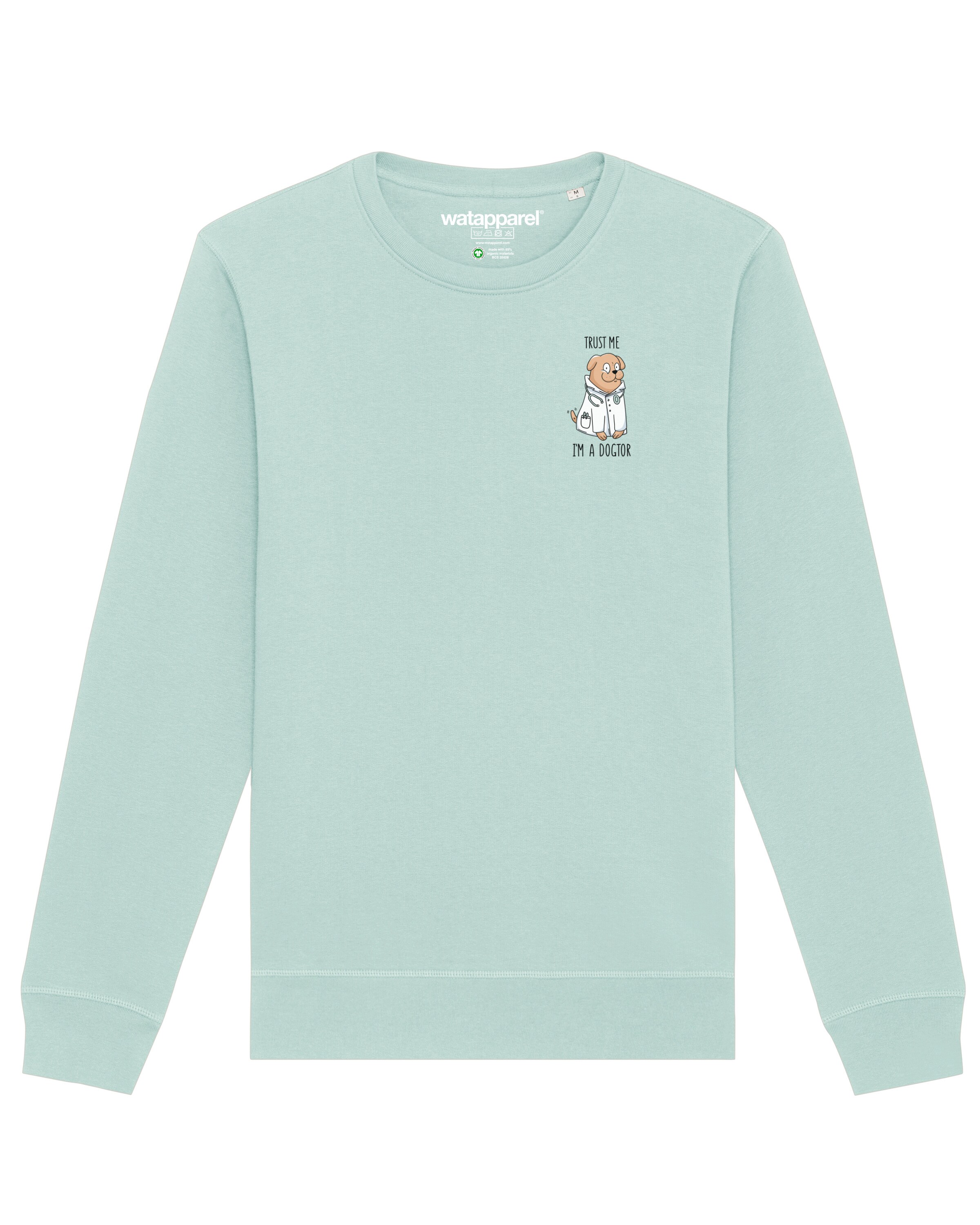 Watapparel Sweatshirt ' Dogtor ' in Blau: Vorderseite