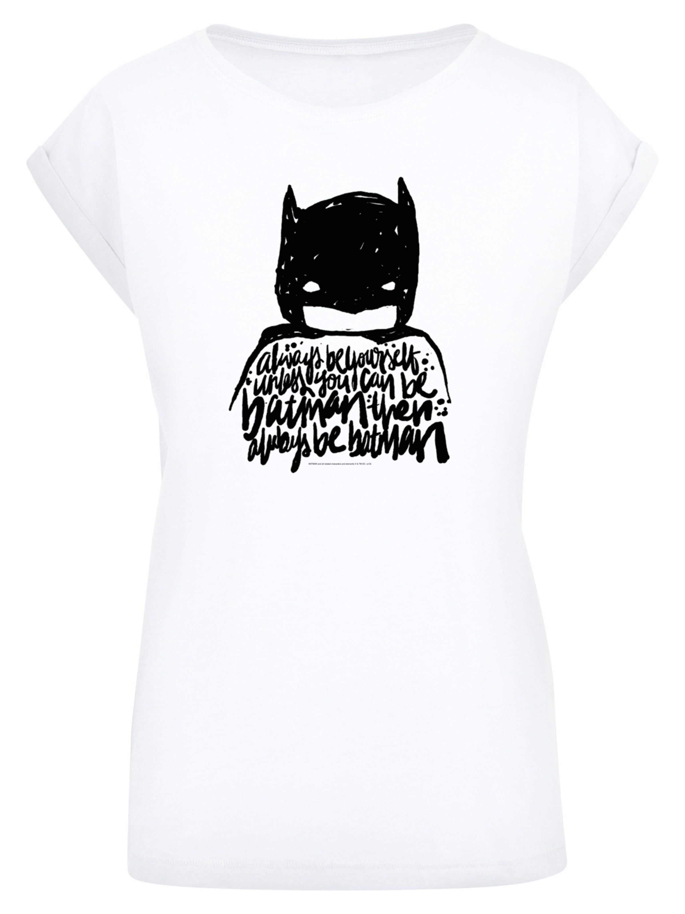 F4NT4STIC Shirt 'DC Comics Batman Always Be Yourself' in Wit: voorkant