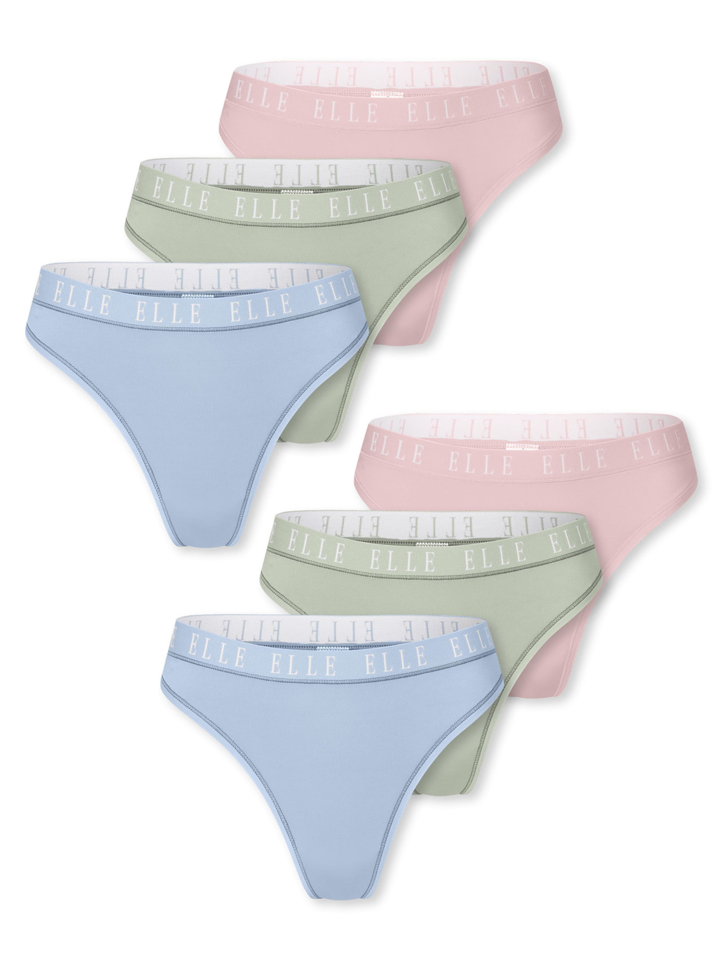 ELLE String ' Thong - ELLE LOGO ' in Gemengde kleuren: voorkant