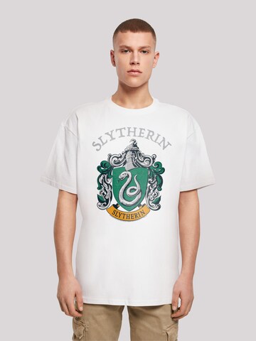 F4NT4STIC Shirt 'Harry Potter Slytherin' in Wit: voorkant