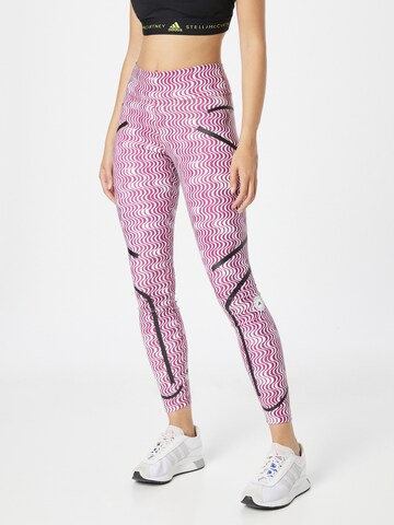 ADIDAS BY STELLA MCCARTNEY Skinny Workout Pants 'Truepurpose Printed' in Pink: front