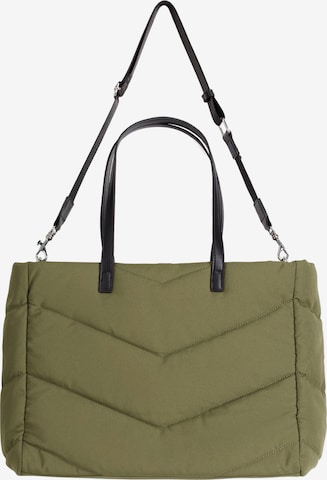 Bershka Nakupovalna torba | zelena barva: sprednja stran