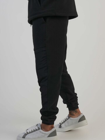 SikSilk Slim fit Workout Pants 'Polar Fleece Joggers' in Black: front