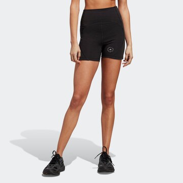 ADIDAS BY STELLA MCCARTNEY Skinny Workout Pants 'Truestrength' in Black: front