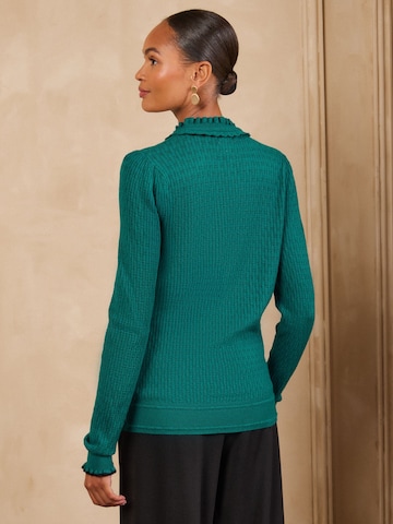 Pull-over love & roses en bleu