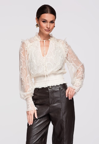 Ombre Bluse in Beige: Vorderseite
