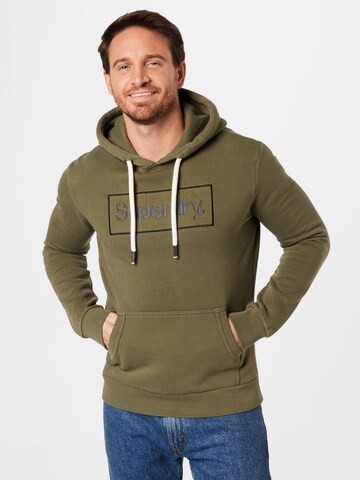 Superdry - Tapered Calças em verde: frente