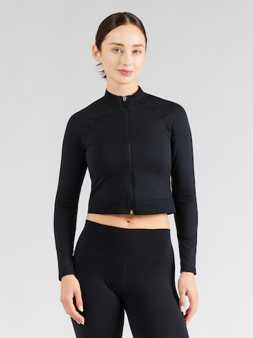 Bluză cu fermoar sport de la NIKE pe negru: față