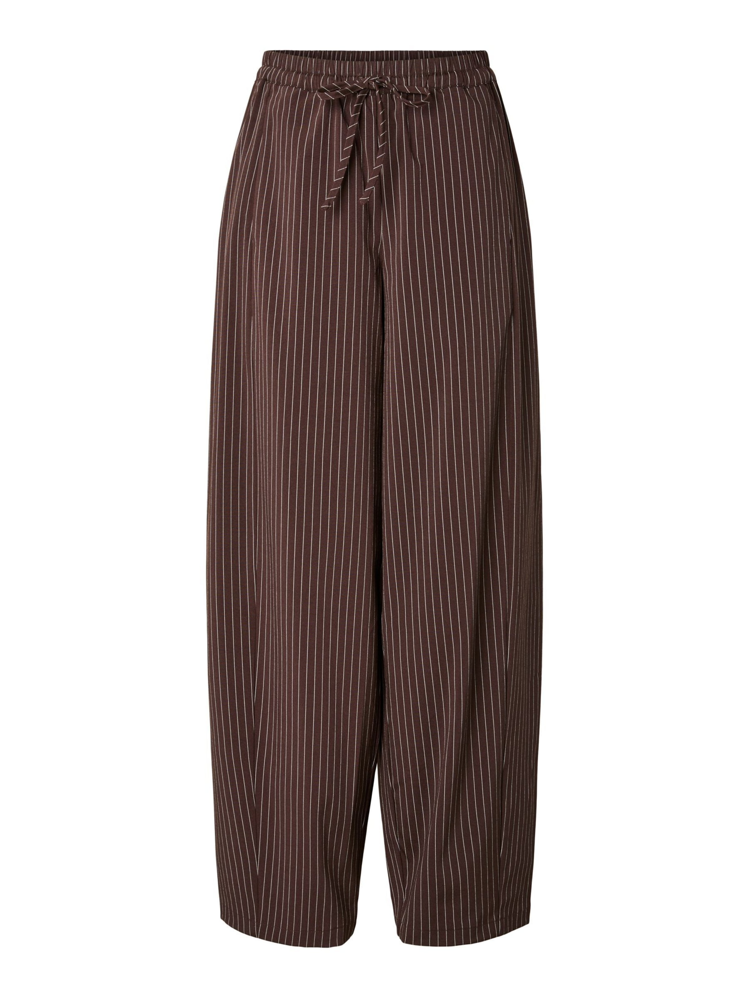 PIECES - Pierna ancha Pantalón en marrón: frente