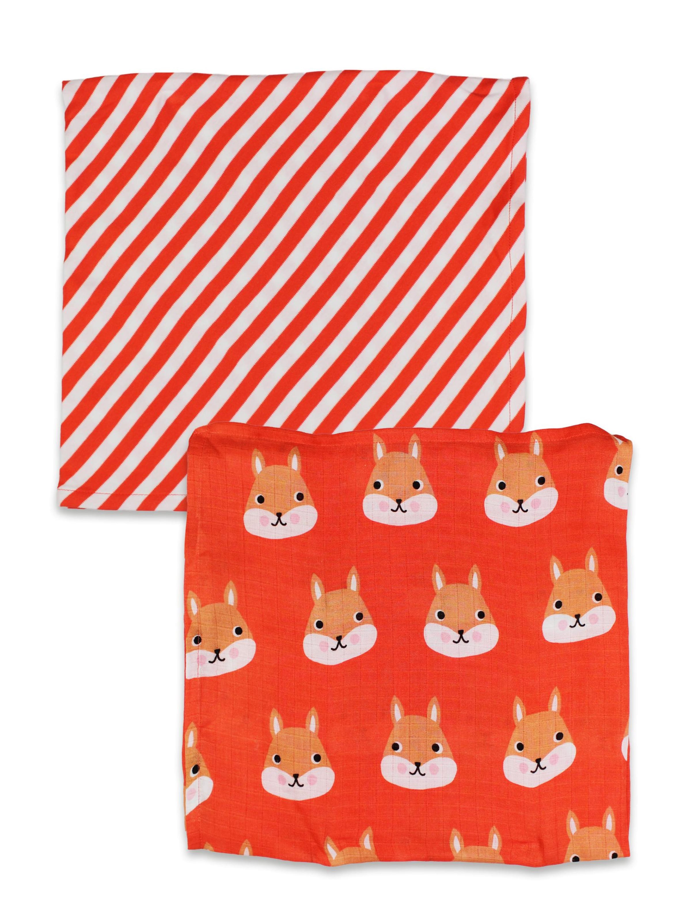 Toby Tiger Bib '2-er Pack Eichhörnchen' in Orange: front