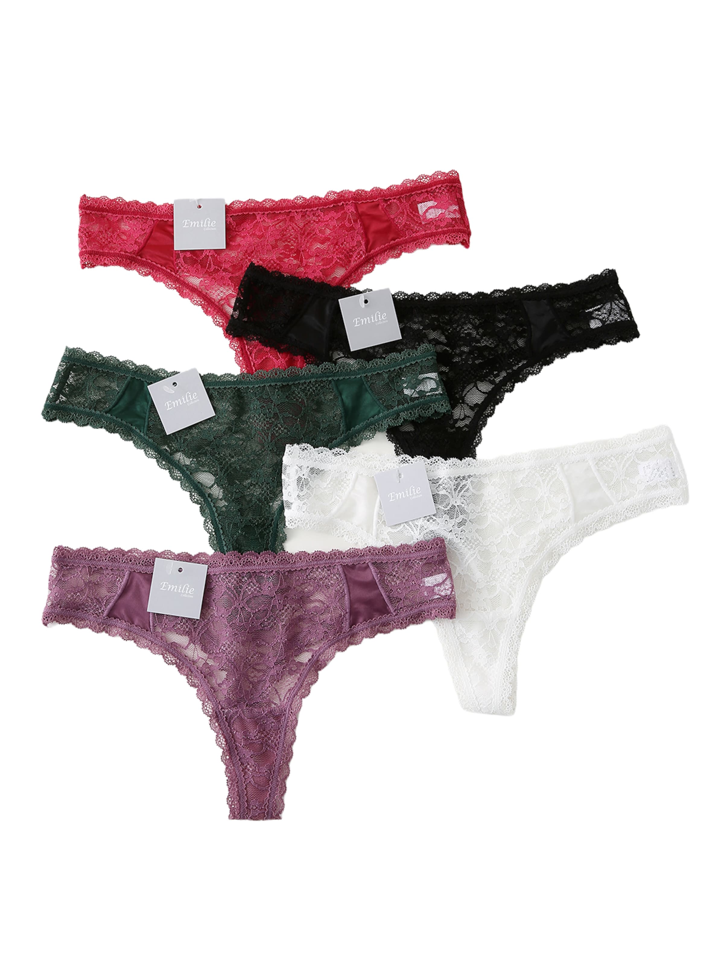 Emilie collection Thong 'Multipack 5' in Mixed colors