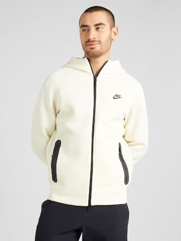 Nike Sportswear Ζακέτα φούτερ 'TCH FLC' σε λευκό: μπροστά