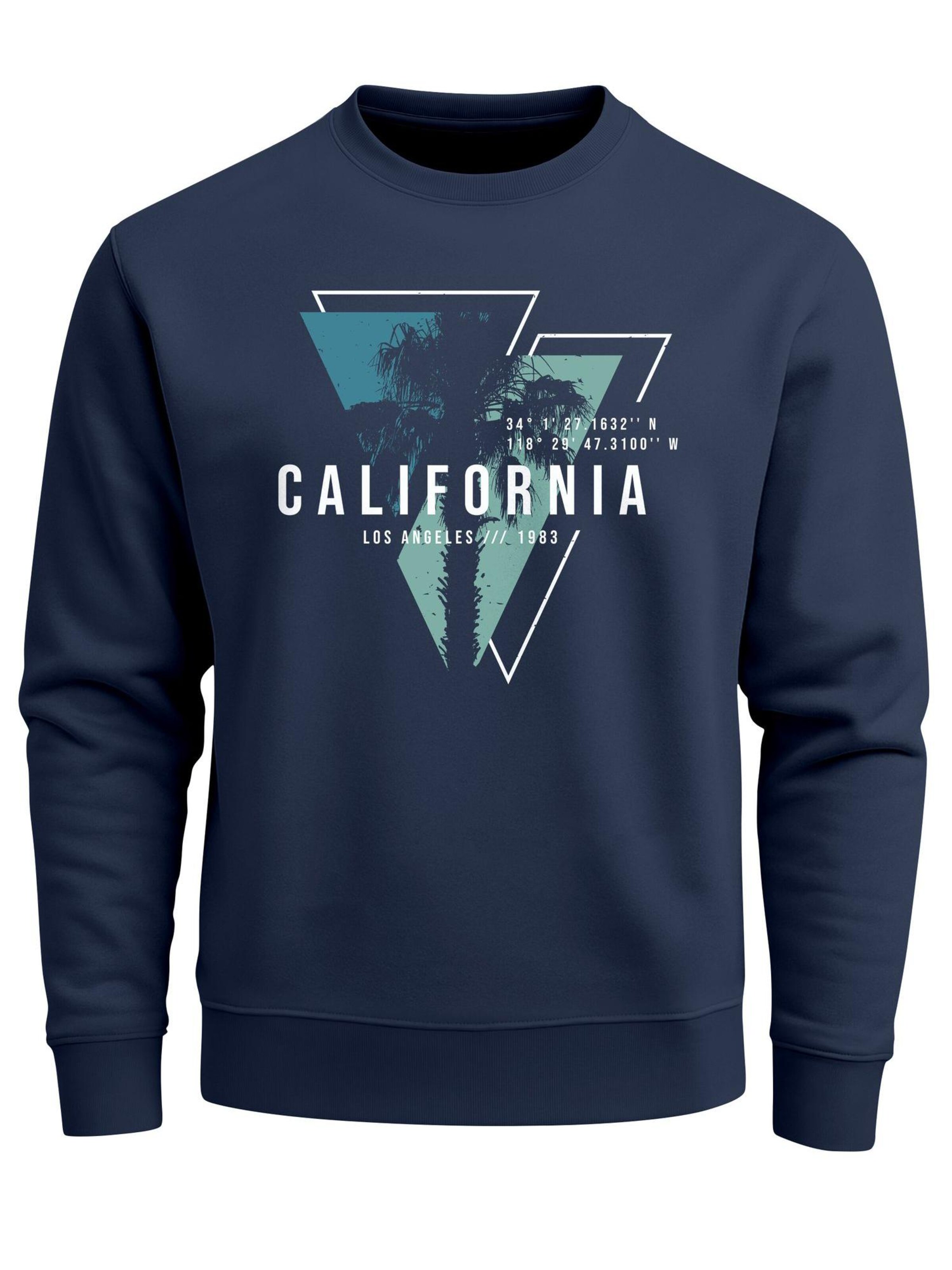 Neverless Sweatshirt 'California geometric' in Blue: front
